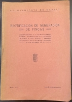 Portada de libro Rectificaci�n de Numeraci�n de Fincas, correspondientes a 75 calles...