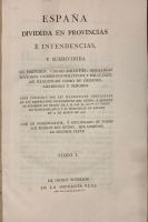 Portada de libro Espa�a Dividida en Provincias � Intendencias y subdividida en...