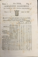 Portada de libro Semanario Econ�mico que publica la Real Sociedad Mallorquina. A�o 1818
