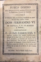 Portada de libro Tosco Dise�o del Magestuoso Aparato con que la Fidel�sima Ciudad de...