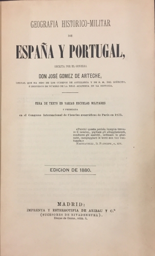 Portada de Geograf�a Hist�rico Militar de Espa�a y Portugal - Jos� G�mez de Arteche
