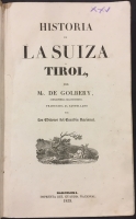 Portada de libro Historia de La Suiza y Tirol