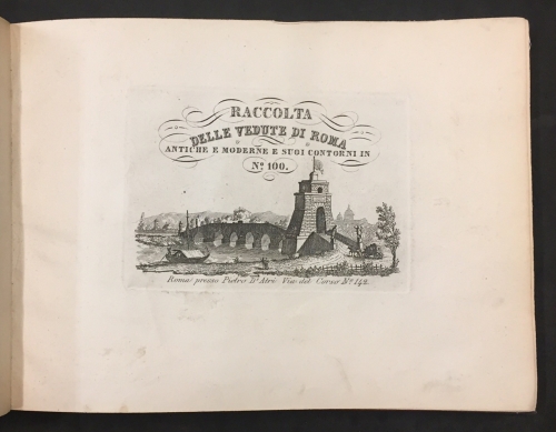 Portada de Raccolta delle vedute di roma antiche e moderne e suoi contorni in N� 100