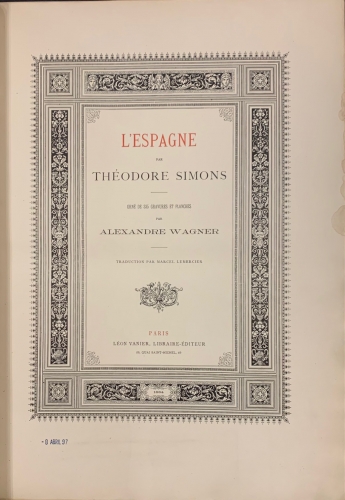 Portada de L'Espagne - Th�odore Simons