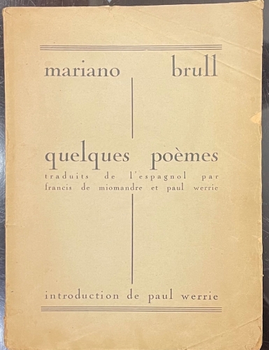 Portada de Quelques Po�mes - Mariano Brull