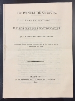Portada de libro Provincia de Segovia. Primer Estado de los Bienes Nacionales que deben...