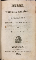 Portada de libro Nueva Floresta Espa�ola. Miscel�nea instructiva, curiosa y agradable