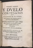 Portada de libro Palestra Sagrada y Duelo Cortesano en desagravio de la pureza m�s...