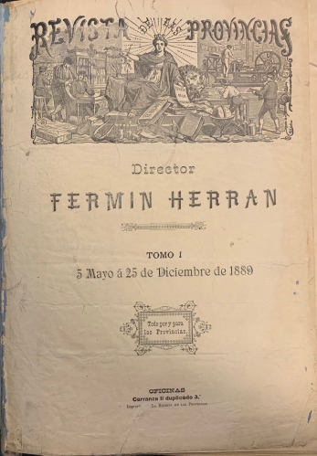 Portada de Revista de las Provincias. Tomo I 5 de Mayo � 25 de Diciembre de 1889