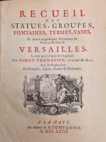 Portada de Recueil des Statues, Groupes, Fontaines, Termes, Vases et autres magnifiques Ornemens du Chateau & Parc de Versailles - Simon Thomassin
