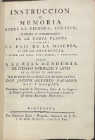 Portada de libro Instrucci�n o Memoria sobre la Siembra, Cultivo, Cosecha y...
