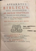 Portada de libro Apparatus Biblicus, sive Manuductio ad Sacram Scripturam