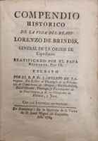 Portada de libro Compendio Hist�rico de la Vida del Beato Lorenzo de Brindis, General...