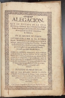 Portada de libro Alegacin que en defensa de la Real Jurisdiccin Ordinaria hizo el...