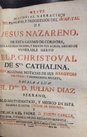 Portada de libro Breve Historial Narraci�n del Principio, y Progresos del Hospital de...