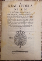 Portada de libro Real Cedula de S. M. y Se�ores del Consejo, por la qual en...
