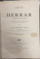 Portada de libro Tratado Terico y Prctico de Arte de Herrar. Primera Parte