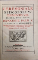 Portada de libro Caeremoniale Episcoporum, Clementis VIII. Primum, nunc denuo...