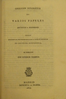 Portada de libro Colecci�n Diplom�tica De Varios Papeles Antiguos y Modernos Sobre...
