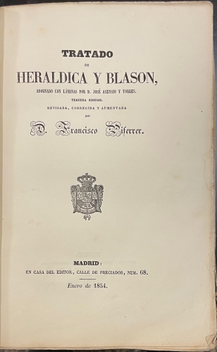 Portada de Tratado de Her�ldica y Blas�n - Francisco Piferrer