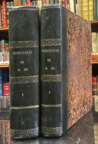 Portada de Ordenanzas de S.M. para el R�gimen, Disciplina, Subordinaci�n y Servicio de sus Ej�rcitos. Tomo I y II - Antonio Vallecillo
