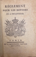 Portada de libro R�glement pour les Devoirs de L' Infanterie