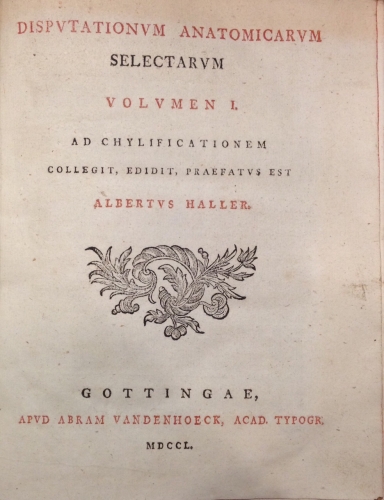 Portada de Disputationum Anatomicarum Selectarum - Albrecht Von Haller
