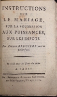Portada de libro Instructions Sur Le Mariage sur la Soumission aux Puissances sur les...