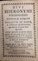 Portada de libro Divi Hieronymi Stridonensis Epistolae Aliquot Selectae in Usum &...