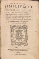 Portada de libro Loci Communes Similium et Dissimilium, ex Omni Propemodum Antiquitate,...