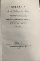 Portada de libro Cofradía de San Pedro y San Pablo, Primitiva Fundación del Pontifício...