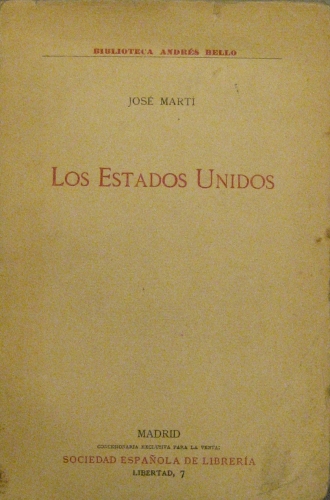 Portada de Los Estados Unidos - Jos� Marti