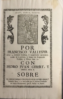 Portada de libro Porcon. Por Francisco Vallespir, como padre, y leg�timo administrador...