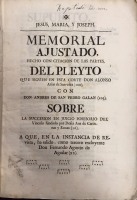 Portada de libro Memorial Ajustado del Pleito que siguen en esta Corte D. Alonso Arias...