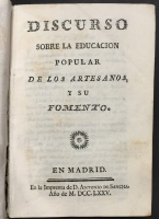 Portada de libro Discurso Sobre la Educaci�n Popular de los Artesanos y su Fomento