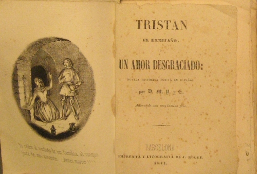 Portada de Tristan El Ermita�o � Un Amor Desgraciado: Novela Hist�rica - Pons y Guimera