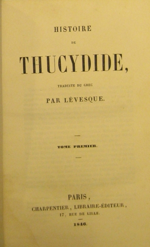 Portada de Histoire De Thucydide Traduite Du Grec Par L�vesque.  - Thucydide
