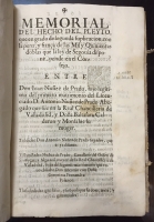 Portada de libro Memorial del Hecho del Pleito que en grado de segunda suplicaci�n, con...