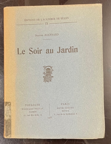 Portada de Le Soir au Jardin - Jeanne Joannard