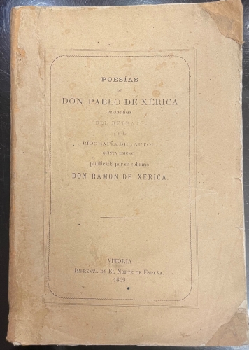 Portada de Poes�as de Don Pablo de X�rica - Pablo de X�rica