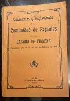 Portada de libro Ordenanzas y Reglamentos de la Comunidad de Regantes de la Laguna de...