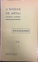 Portada de libro Riegos de Artaj, Sociedad An�nima. Estatutos. 