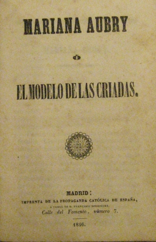 Portada de Mariana Aubry o El Modelo De La Criadas