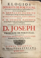 Portada de libro Elogios Dos Reys de Portugal com os mais verdadeyros Retratos que se...