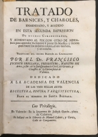 Portada de libro Tratado de Barnices y Charoles enmendado y a�adido en esta segunda...