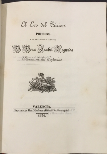 Portada de El Eco del T�ria. Poes�as a la Aclamaci�n Augusta de Do�a Isabel Segunda Reina de Las Espa�as