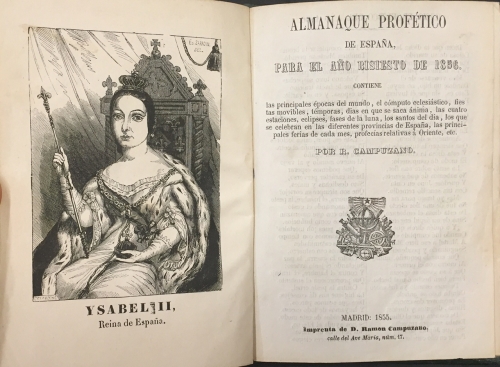 Portada de Almanaque Prof�tico de Espa�a para el A�o Bisiesto de 1856 - Ram�n Campuzano