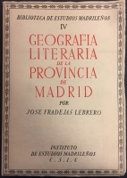 Portada de libro Geograf�a Literaria de la Provincia de Madrid. 