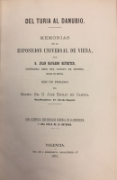 Portada de libro Del Turia al Danubio. Memorias de la Exposici�n Universal de Viena