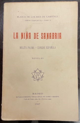 Portada de La Ni�a de Sanabria. Melita Palma. Sangre Espa�ola - Blanca de los R�os de Lamp�rez